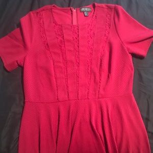 Wine Dress with lace insets